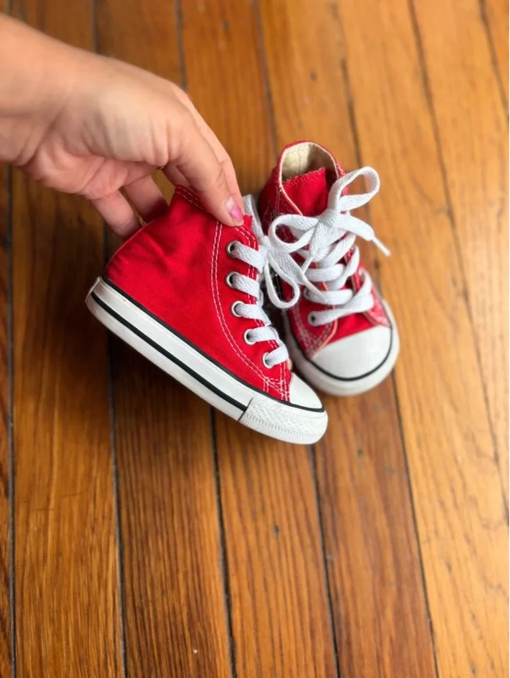 5C Toddler Red Converse High Tops Sneakers